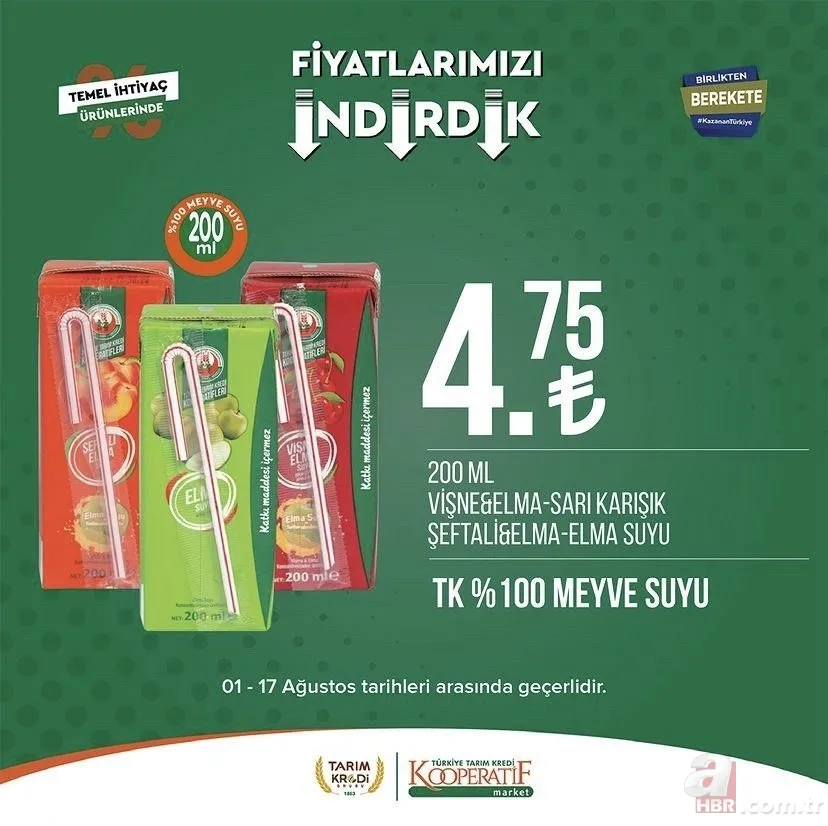 Tarım Kredi fiyatları tek tek düştü! Kooperatif Market kataloğunda yok yok! Zeytin 54.90, Taze Kaşar 159.90, Pirzola 88.90, Peynir çeşitleri 39.90 TL... 9