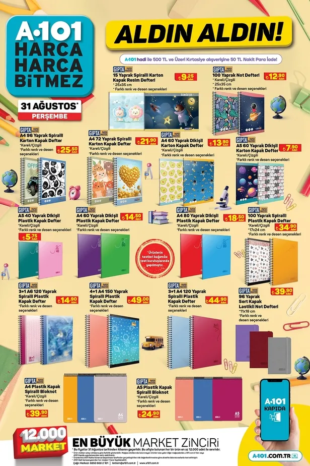 A101 31 Ağustos aktüel ürünler kataloğunda neler var? 3.999 TL’ye akıllı telefon ve tüm kırtasiye malzemeleri A101’de