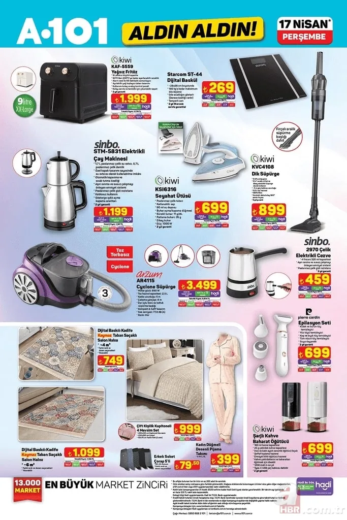 A101 aktüel 17 Nisan kataloğu yayınlandı: 10 litre Ayçiçek yağı 769 TL 7