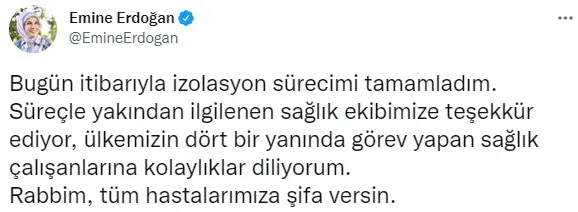 Son dakika: Emine Erdoğan koronavirüsü atlattı - 1