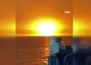 Atom bombası gibi patladı! Deniz ortasında korku dolu anlar