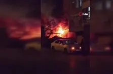 Sultanbeyli’de kaporta dükkkanında yangın