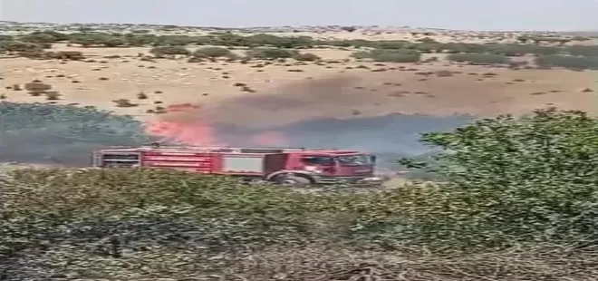 Mardin'de örtü yangını 2 saatte söndürüldü