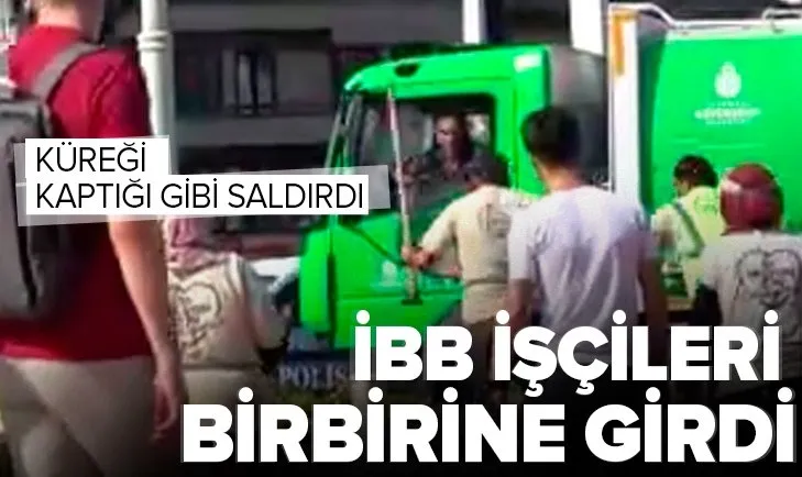 İBB çalışanları Taksim’de birbirine girdi