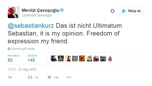 Çavuşoğlu'ndan Avusturyalı mevkidaşına ifade özgürlüğü dersi - 1