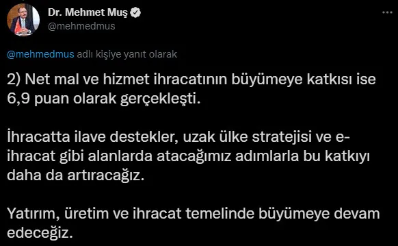 Son dakika: Ticaret Bakanı Mehmet Muş’tan büyüme açıklaması! 1998’den bu yana...