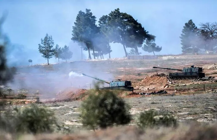 YPG mevzileri top atışlarıyla vuruldu