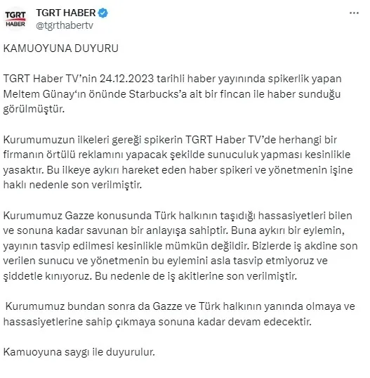 TGRT Haber spikeri Meltem Günay kaç yaşında, nereli? Meltem Günay kimdir, neden kovuldu? Canlı yayına Starbucks bardağıyla çıktı...