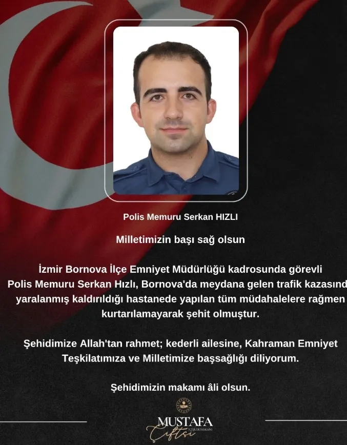 İçişleri Bakanı Mustafa Çiftçi'nin X üzerinden paylaştığı taziye mesajı
