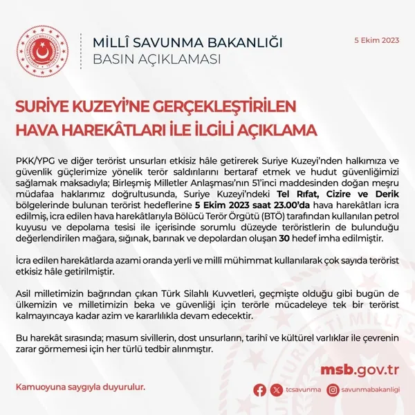 Suriye'de PKK'nın kalbine nokta operasyon! Birçok bölgede terör hedefleri vuruldu: 26 terörist öldürüldü - 7