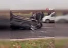 Diyarbakır’da otomobil takla attı
