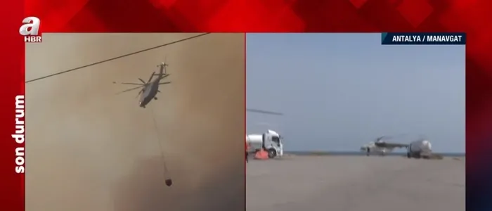A Haber Antalya Manavgat’taki orman yangınına müdahale eden 'ateş kuşları'nı görüntüledi - 1