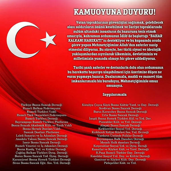 Bahar Kalkanı Harekatı bir destek de Rumeli ve Balkan derneklerinden geldi - 1