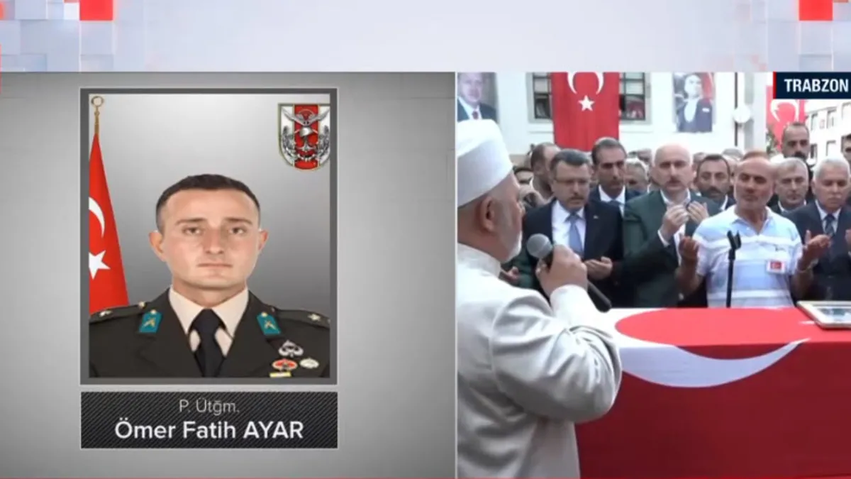 Şehit Üsteğmen Ömer Fatih Ayar'a veda