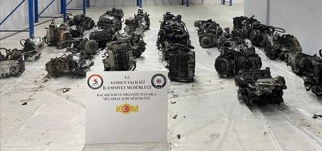 Samsun’da gümrük kaçağı 32 lüks otomobil motoru ele geçirildi