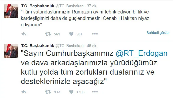 Başbakan Yıldırım'dan ilk tweet - 1