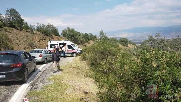 Kontrolden çıkan otomobil uçuruma yuvarlandı