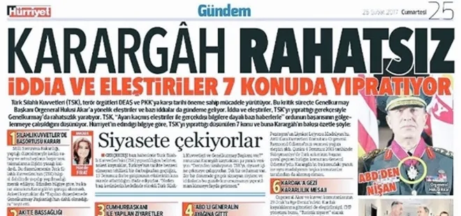 Hürriyet’ten ’Karargah Rahatsız’ açıklaması