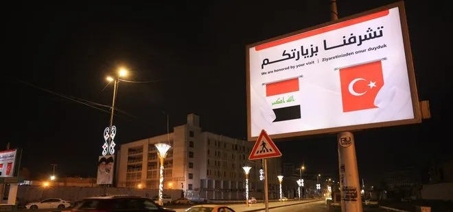Irak’ta Başkan Erdoğan’ın ziyareti öncesi caddelere Türk bayrağı asıldı