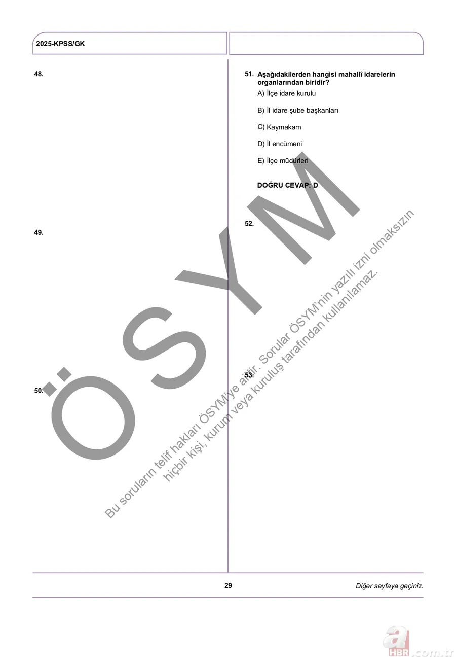 KPSS A GRUBU A-B-C-D kitapçığı PDF İNDİR | KPSS Genel Yetenek-Genel Kültür soru ve cevap anahtarı ne zaman? 13