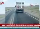 Kamyon sürücü ambulansa yol vermedi