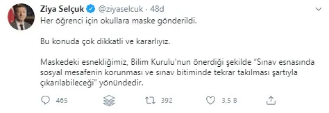 Son dakika: LGS'ye girecek öğrenciler dikkat! Bakan Selçuk'tan flaş maske açıklaması - 1