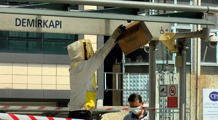 Tramvaydan inen her yolcu duraktan kaçarak uzaklaştı! Panik anları kamerada
