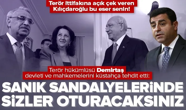 Terörden hüküm giyen Selahattin Demirtaş’tan mahkeme heyetine alçak tehdit: Sanık sandalyelerinde biz değil! Sizler oturacaksınız
