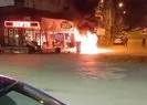 Park halindeki elektrikli bisiklet yandı