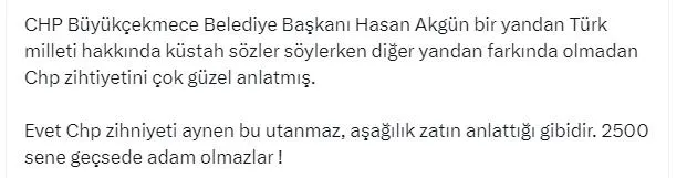 CHP’li Belediye Başkanı Akgün’den Türk milletine hadsiz sözler: İyisini yapamayız | Vatandaşlardan tepkiler çığ gibi: Kendini ifade etmiş