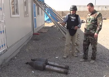 DEAŞ'a ait kimyasal başlıklı havan mermileri görüntülendi