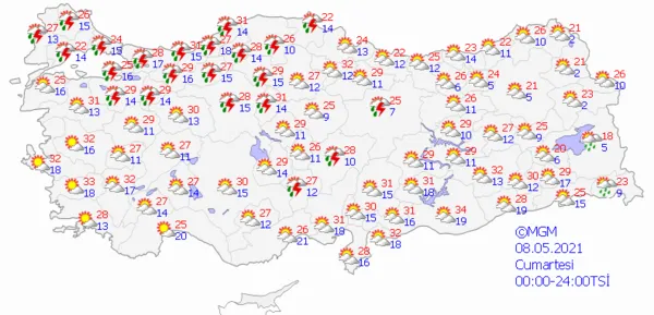 1620225808053.png Meteoroloji'den son dakika sağanak yağış uyarısı! Hafta sonu boyunca etkili olacak! İstanbul Ankara İzmir hava durumu - 5