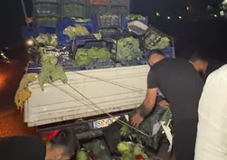 İzmir’de kasalar yola saçıldı, vatandaşlar pazarcının yardımına koştu