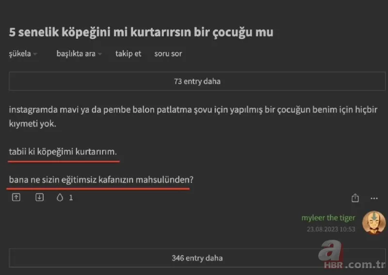 Ekşi Sözlük skandalı bitmek bilmiyor! 'Bir çocuğu mu kurtarırsınız yoksa bir köpeği mi?' sorusuna mide bulandıran cevaplar 19