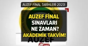 AUZEF FİNAL TARİHLERİ 2023!