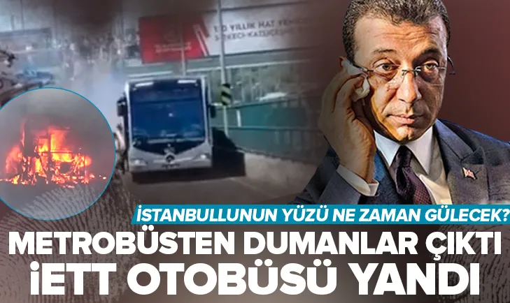Metrobüsten dumanlar yükseldi!