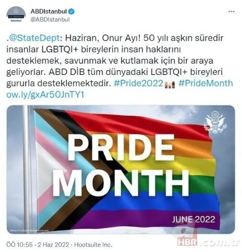 ABD’nin İstanbul konsolosluğunda LGBT rezaleti! Asılan dev paçavraya tepkiler peş peşe geldi