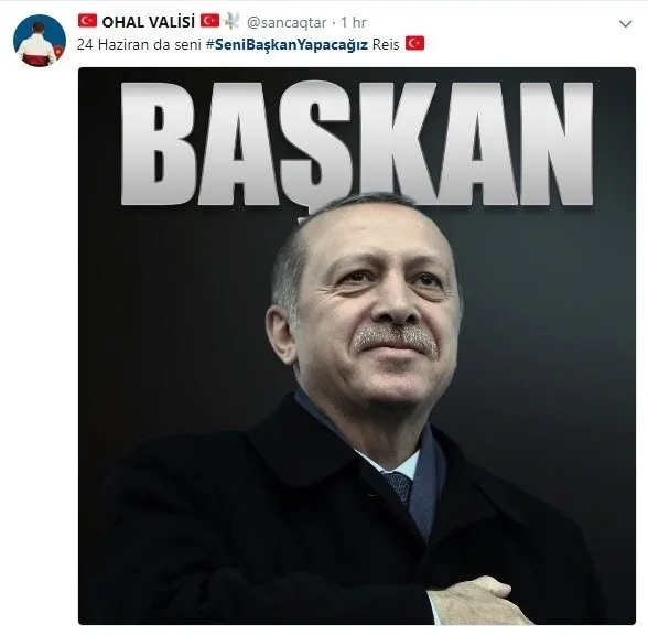 Sosyal medyada Erdoğan’a büyük destek: #SeniBaşkanYapacağız