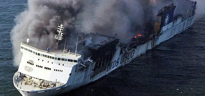 Baltık Denizi’nde feribotta yangın çıktı