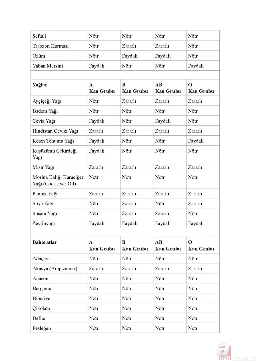 Merak edilen liste açıklandı! Hangi kan grubu hangi besini tüketmeli? 11