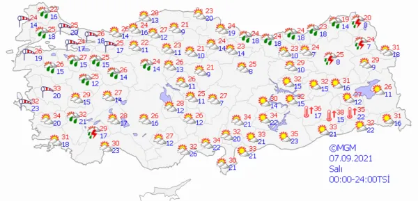 1630772873849.png Meteoroloji'den çok sayıda ile son dakika sağanak yağış ve fırtına uyarısı! İstanbul Ankara İzmir'de bu hafta hava durumu nasıl olacak? - 7