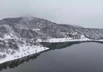 Çubuk Gölü'nde kış güzelliği kamerada