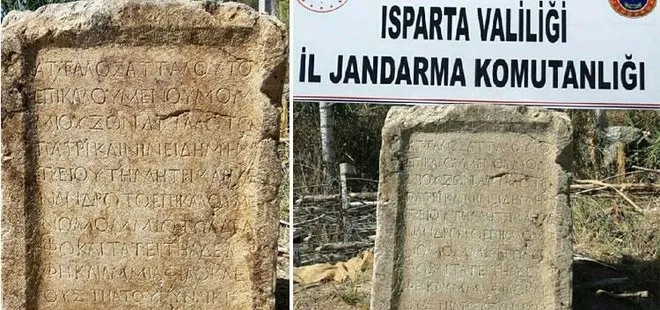 Isparta’da 1800 yıllık kitabe ele geçirildi