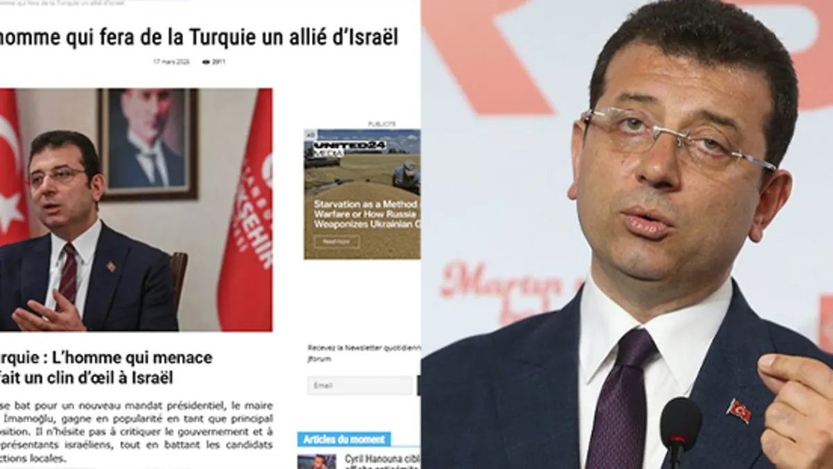 Siyonistlerden İmamoğlu'na destek! Tepki çeken analizde İBB Başkanına övgüler: Türkiye'yi İsrail'in Müttefiki Yapacak Adam