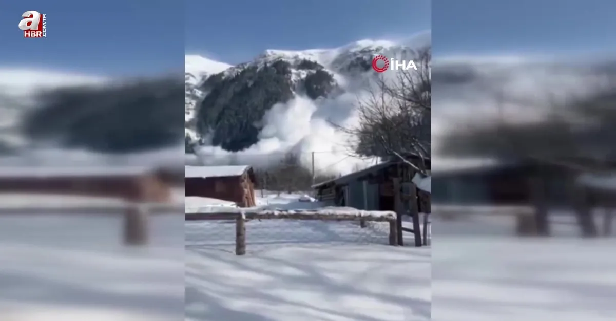 Artvin’de çığ düşme anı kamerada!