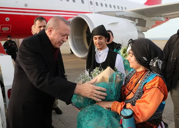 Başkan Recep Tayyip Erdoğan'a Trabzon'da sevgi seli