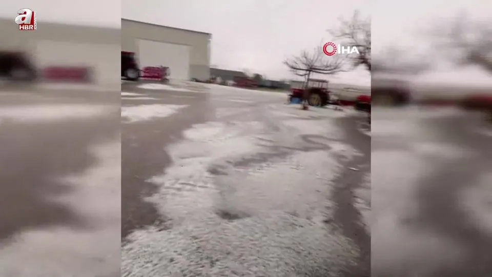 Tekirdağ’da dolu ve sağanak etkili oldu: Dolu yağışı etrafı beyaza bürüdü