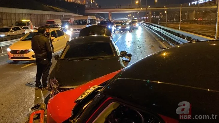 İstanbul’da zincirleme trafik kazası! E-5’te Halıcıoğlu kavşağında trafik yoğunluğu