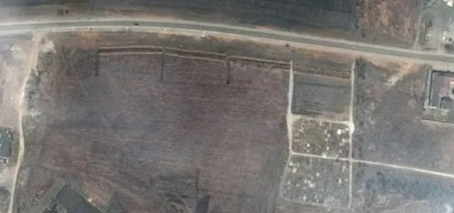 Uydudan korkutan görüntü! Mariupol’de toplu mezarlar kazıldı