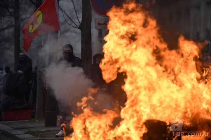 Terör örgütü PKK’lılar Paris’i yaktı yıktı! Fransız vekil Sebastien Delogu’dan vandallara destek